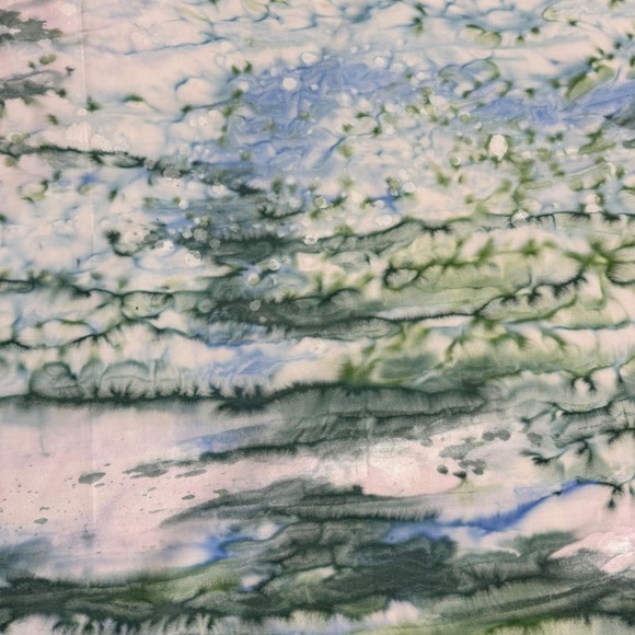 SkyDyes Mickey Lawler 2010 Hand Dyed Fabric TWO 1yd Pieces Abstract  Blue Green - Picture 7 of 7